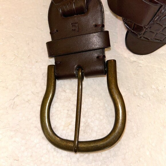LC Belt SZ S Dark brown layered chain cut smooth/croc design Brass  Essential - Picture 10 of 12